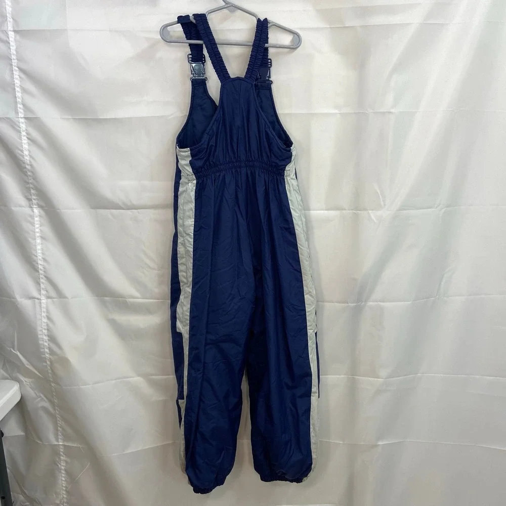 Kid's unisex blue adjustable zip waterproof insulated snowsuit pants winter gear